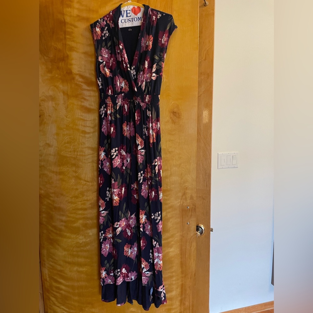 Sleeveless Maternity Maxi High Low Dress